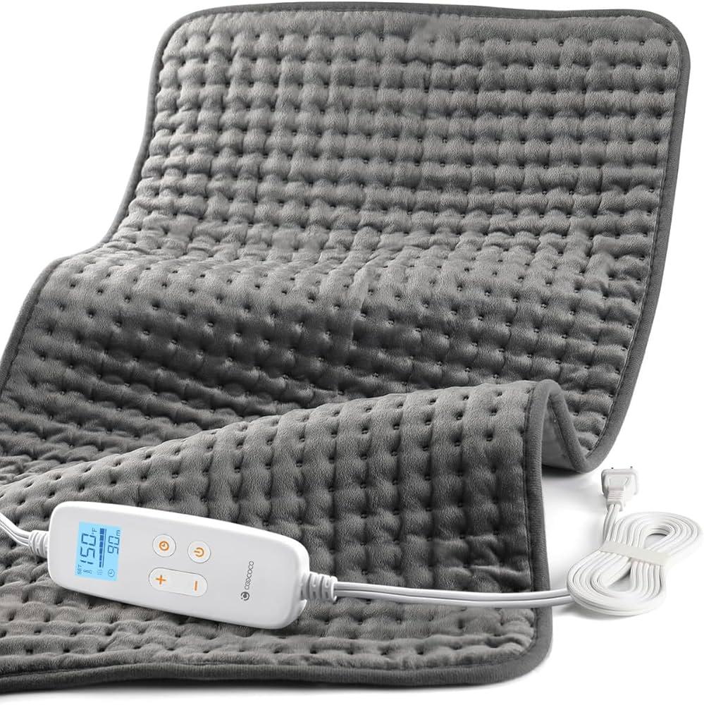 CooCoCo 17x33 Large Heating Pad for Back, HSA Approved Items for Mom Dad, Electric Heated Pad for Neck Shoulders Period Cramps, FSA Eligible Heat Pad, Auto Off, 10ft Cord