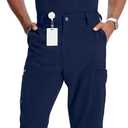 Cherokee Infinity Men Scrub Pants, 6 Pockets, Tapered Leg with Zip Fly Front and Inside Functional Drawstring Cargo - CK200A (Blue, XL)