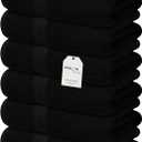 Avalon Towels Luxury Hand Towels (Pack of 6) Size 16x28 Inches - Premium Cotton, Soft and Highly Absorbent Hand Towels for Bathroom, 600 GSM Face Towels, Hotel & Spa Quality, Quick Dry (Black)