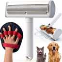 2 in 1 Pet Hair Removal Set, Reusable Dog Hair Remover & Cat Hair Remover, Pet Hair Remover with Roller & Glove, Pet Hair Removal Tool for Clothing, Couch, Furniture & Laundry