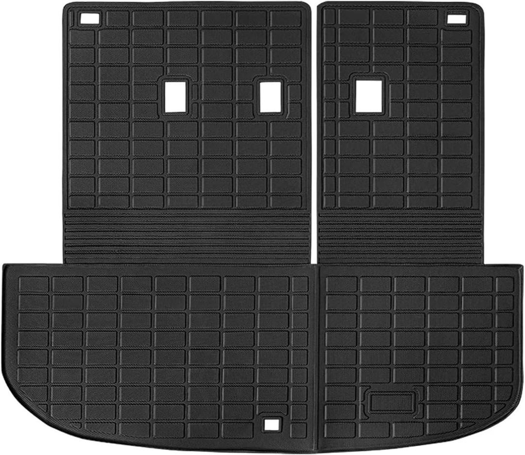 TPE Floor Mats Compatible with Hyundai Palisade 2020-2024 All Weather Protection Floor Liner Cargo Liner Trunk Mat with Backrest (Black)