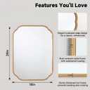 24"x18" Gold Scalloped Mirror for Bathroom, Rust-Proof Metal Frame