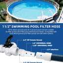 1.5" 6ft Swimming Pool Filter Pump Hose Replacement Kit, fit for Above Ground Swimming Pool Vacuum Skimmer 1 1/2" Filter Hose and for 1.25/1.5" Adapter Fittings -2 Hoses, 2 Adapters, 2 Tapes, 4 Clamps