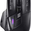 INPHIC A9 Explorer Wireless Mouse for Laptop, 2.4G/Bluetooth 5.0, RGB Lighting, 2400 DPI, Visible Battery, Type-C Charging