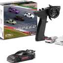 Turbo RC 1:76 Mini Sports Car 4CH 2.4GHZ Remote Control Full Proportional RTR Kit with 2 Replaceable Body Shell (C74-Black)