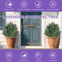 Artificial Lavender Topiary Balls Set of 2-24" UV Resistant Fake Boxwood Shrubs with Ground Spike, Evergreen Artificial Plant Bush for Outdoor Front Porch Patio Garden Home Decor Faux Plants