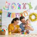 2 x 30Pcs Paintable Wooden Easter Bunnies Ornaments Unfinished Wood Cutouts for Crafts DIY Bunny Egg Rabbits Painting for Crafts Hanging Wood Slices Spring Party Decoration