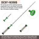 Upgraded DC97-16350S DC97-16350T DC97-16350U Washer Suspension Rods*4 Compatible With Sam-sung Washer Suspension Rods WA50R5200AW WA45T3200AW WA50R5400AW