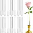 15 Pack 5.9" Glass Cylinder Bud Vase Fit from 22mm to 27mm Desighed Specially Adjustable Designed for Taper Candle Holder for Tablescapes, Wedding Decor