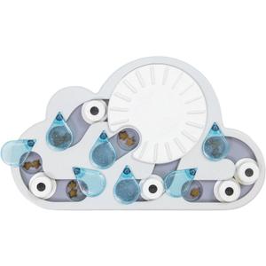 Catstages by Nina Ottosson Rainy Day Puzzle & Play  Interactive Treat Puzzle Feeder for Cats, 19 Hidden Treat Compartments Slow Feeder, Durable & Easy-Clean, 15.4 Inches, Gray