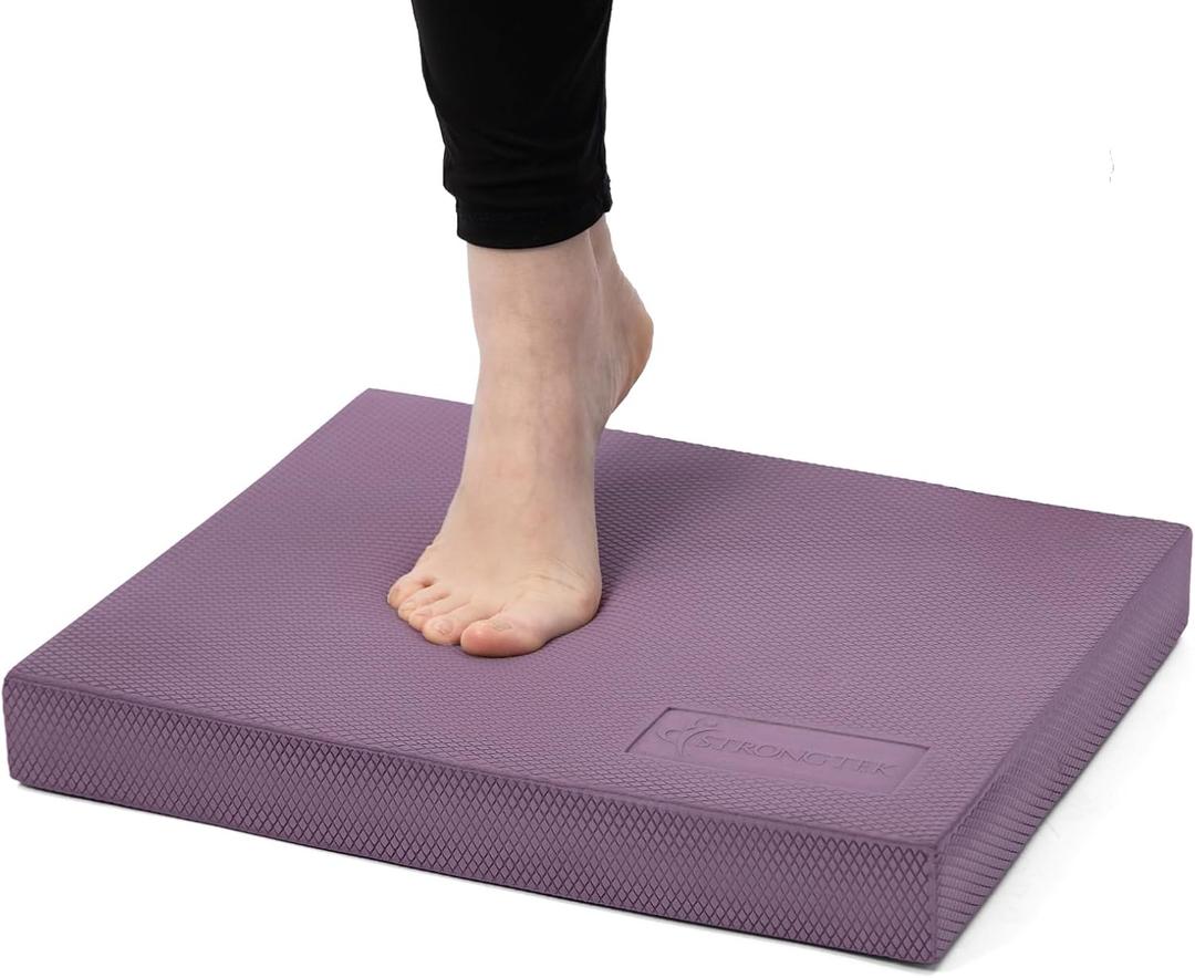 StrongTek Professional Foam Exercise Balance Pad - 15.8" x 13" x 2", High-Density TPE Foam Knee Pad, Non-Slip & Water-Resistant, for Balance Training, Physical Therapy, Yoga, and More (Purple)