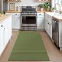 KOZYFLY Rugs for Entryway 3x5 ft Washable Area Rug Non Slip Rubber Backed Entry Rug Woven Indoor Door Mat Cotton Kitchen Rugs Floor Carpet for Entryway, Foyer, Backdoor, Bright Green/Earthy Green