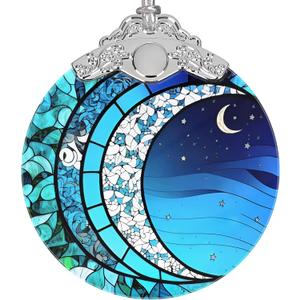 Blue Moonlight Ornament, Christmas Ornaments, Christmas Decorations for Tree, Stained Glass Ornament, Heirloom Keepsake, Gift Exchange, Gift Ideas, Bauble Present