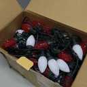 2-Pack Connectable C9 Christmas Lights Outdoor Indoor, 66 FT 100 LED Christmas String Lights Plug in with 8 Modes & Timer, Waterproof Fairy Twinkle Light for Xmas Tree Yard Decorations (Red and White)