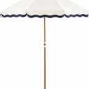 DEER LAND 6FT Patio Beach Umbrella, UPF 50+ Sun Shade, Adjustable Tilt, Harbour White