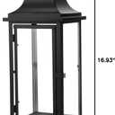 Nuogo Farmhouse Large Lanterns for Outdoor 20 Inch Black Metal Lanterns with Glass Panels Hanging for Table Porch Vintage Home Party Decor Gift Indoor Outdoor, Candle Not Includes