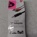GE Audio Y Adapter Cable, 6 Feet, 3.5mm Male to RCA Male, Works with All Brands, Smart Phones, Stereo, Computer, Black, 33568