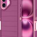 for iPhone 16 Plus Case Heavy Duty Shockproof Dropproof 3-Layer Full Body Protection Military Grade Rugged Tough Non-Slip Cover Case for Apple iPhone 16 Plus 6.7", Purple/Pink