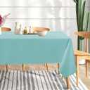 sancua 6 Pack Turquoise Tablecloth 60 x 102 Inch, Rectangle Table Cloth for 6 Feet Tables - Stain and Wrinkle Resistant Washable Polyester Table Cover for Dining Tables, Buffet Parties and Camping