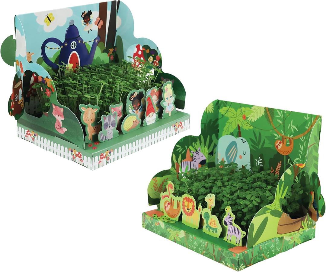 Fairy Forest and Wild Jungle of Chia Pop Up Garden Grow Kits | 2-Pack |  Best Indoor-Outdoor Gardening Gift