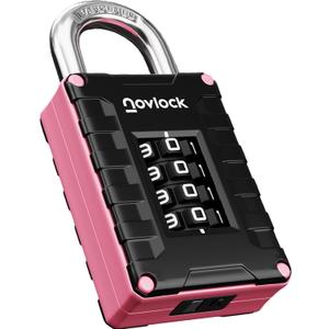 Locker Lock for Gym, School, Home & Work | 4-Digit Combination Padlock | 1-Pack, Black/Pink