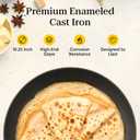 COOKLIFE 10.25 Inch Lightweight Enameled Cast Iron Frying Pan - Toxin-Free - Oven Safe up to 500 F or on Stovetop - Cast Iron Skillet for Cook, Bake - Antique White