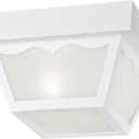 Westinghouse 6697500 Traditional One-Light Outdoor Flush-Mount Fixture, White Finish on Polypropylene, Frosted Glass Panels
