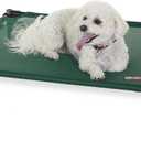 K&H Outdoor Elevated Dog Bed - Cooling Raised Dog Bed for Small & Medium Pets, Breathable Mesh Hammock Design, Indoor/Outdoor Washable Cover, Portable Metal Frame, Green, Medium 32x25in