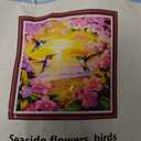 Dimensean Counted Cross Stitch Kit for Beginners, 11CT Unprinted Cross-Stitch Kit Easy Patterns Needlepoint Kit Cross Stitching Embroidery Kit Supplies-Seaside Flowers, Birds 18x18 inch