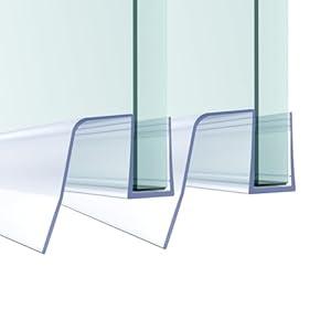 Sliding Shower Door Bottom Seal, 2 PCS 3/8" x 36" Sliding Shower Door Sweep for 3/8Inch Glass, Frameless Glass Door Seal Strip Stop Shower Leaks and Create a Water Barrier