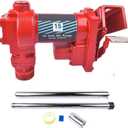 12V 15 GPM Fuel Transfer Pump High Flow for Gas Diesel Kerosene Mineral Spirits Heptane Biodiesel (Red Pump only)