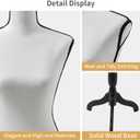 Manikin 49.6”-63.4”Height Adjustable Female Dress Model Display Torso Body Wooden Tripod Stand Clothing Forms High Density Foam Portable Display Mannequin (Cream), Black