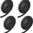 Zonon 4 Rolls 120 Inch Felt Strip with Adhesive Backing Felt Tapes Furniture Strip Rolls Self Stick Heavy Duty Polyester for Protecting Furniture and DIY Adhesive(Black,0.5 Inch)