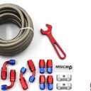 AN6 20FT Fuel Line Hose Kit, Stainless Steel Braided 3/8" - 8.73mm ID (AN6, Stainless Steel)
