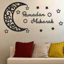 Yalikop 15 Pcs Ramadan Wall Decor Wooden Ramadan Mubarak Sign Moon Star Wall Art Decorations for Home Eid Islam Muslim Party Accessories(Black)