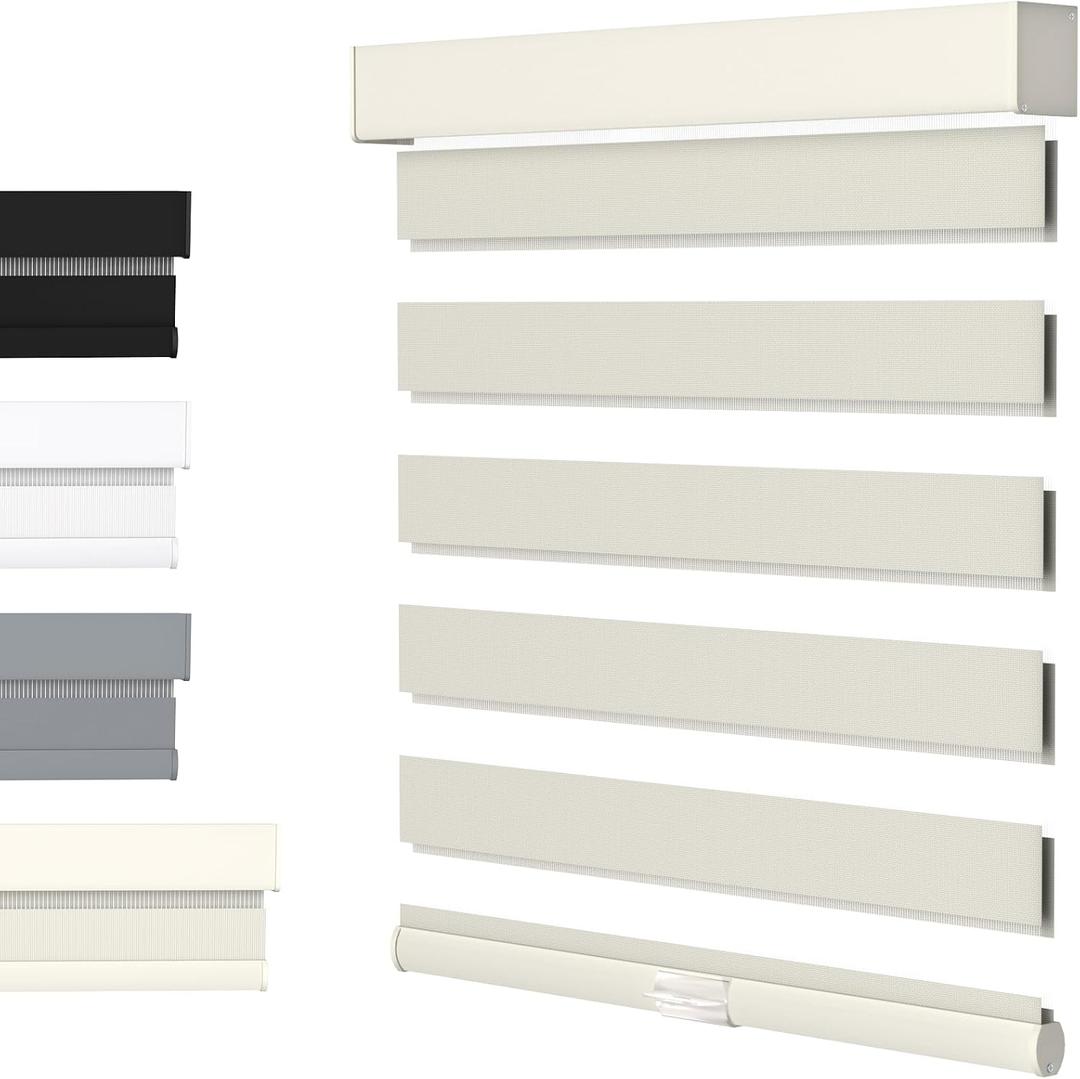 MYshade Cordless Zebra Blinds for Windows with Free-Stop(Beige,28" W x 50" H) Dual Layer Shades for Day & Night Privacy and Light Filtering, Perfect for Home & Bedroom, Easy to Install