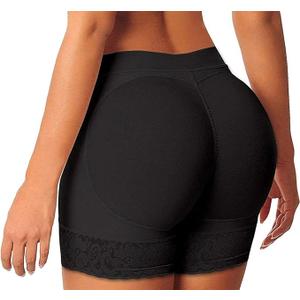 FUT Women's Butt Lifter Lace Boy Shorts Body Shaper Enhancer Panties, M