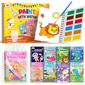 ZMLM 24 Water Coloring Books for Kids Party Favors - Bulk Mini Coloring Books for Kids Ages 4-8,Small Birthday Goodie Bag Stuffers School Teacher Return Gift Art Crafts Classroom Prizes (Classic)