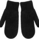 Women's Warm-Lining Winter-Gloves - Cozy Wool Knit Thick-Cold-Weather-Gloves-Mittens for Men Women (Black)
