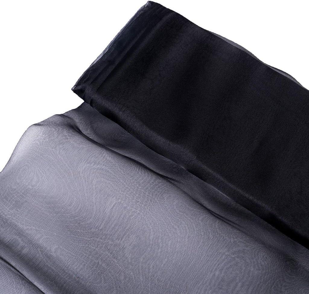 BalsaCircle 54-Inch x 10 Yards Black Chiffon Fabric by The Bolt - Sewing Craft Wedding Favors Supplies
