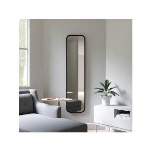 Umbra Hub Leaning Mirror with Rubber Frame, Modern Decor for Entryways, Washrooms, Living Rooms, Black,62"L x 14.5"W, Black Umbra Hub Leaning Mirror with Rubber Frame, Modern Decor for Entryways, Washrooms, Living Rooms, Black,62"L x 14.5"W, Black