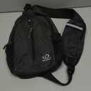 WATERFLY Crossbody Sling Backpack Sling Bag Travel Hiking Chest Bag Daypack (Black)