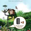 3 Holders Upgrade Bird House Pole with 90inch for Outdoor Bird Feeder Bath, Heavy Duty Adjustable Birdhouse Stand with 4 Plates & 5 Prong Base for Garden, Yard(NO Birdhouse & Birdbath)