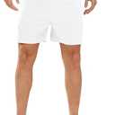 NORTHYARD Men's Athletic Running Shorts Quick Dry Workout Shorts Lightweight Sports Gym Basketball 7"/ 9"/ 5" Tennis Hiking (White, XXXL)