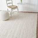 100% Jute Area Rug 4x6 Feet - Braided Design Hand Woven Off-White Natural Fibers Carpet - Home Decor for Living Room Hallways (4' x 6', Off-White)