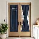 NICETOWN 100% Blackout Door Curtain Thermal Insulated Privacy Curtain for French Front Door with Adjustable Tieback, Room Darkening Window Covering for Kitchen, W30 x L72, 1 Panel, Navy