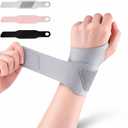 Wrap 2026 New Adjustable Wrist Wrap Support, Loop Closure, Flexible Wrist Stabilizer Sports Fitness Gymnastics Protective, Fit Left or Right Hand for Men and Women (Gray)