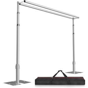 EMART Backdrop Stand Heavy Duty 10x10Ft, Double Crossbar Pipe and Drape Photo Background Support Kit, Adjustable Metal Frame with Flat Base for Wedding Birthday Party Decoration