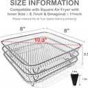 Upgrade 8inch Square Air Fryer Rack,Three Stacktable Dehydrator Rack,Air Fryer Accessories,Only Fit for Air Fryer which Inner Size 8.7 inch(Square)
