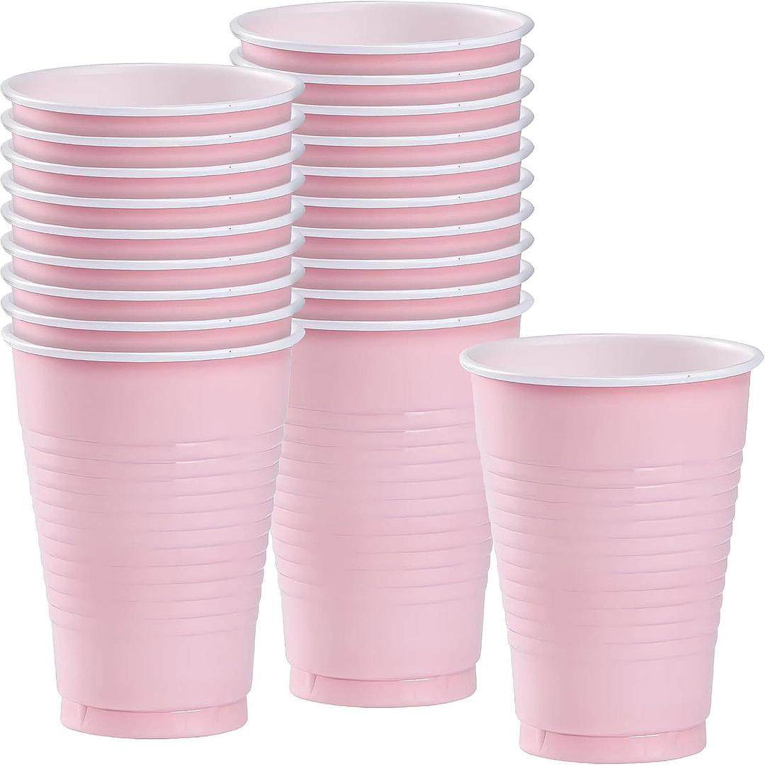 2 x Pink Solid Color Plastic Party Cup (12 Oz.) 20 Count - Premium Quality and Durable, Perfect for Any Celebration
